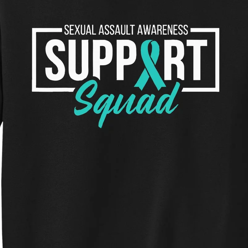 Sexual Assault Awareness Support Squad I Wear Teal Ribbon Sweatshirt