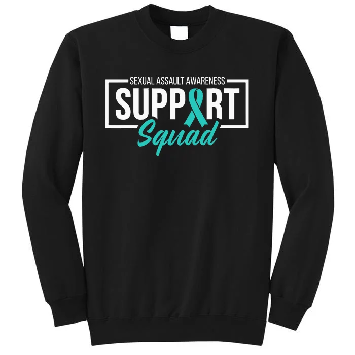 Sexual Assault Awareness Support Squad I Wear Teal Ribbon Sweatshirt