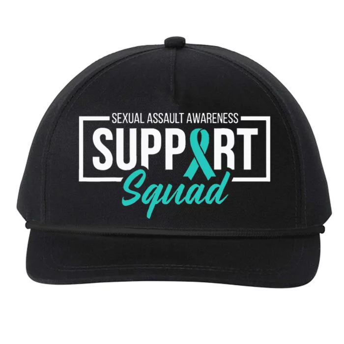 Sexual Assault Awareness Support Squad I Wear Teal Ribbon Snapback Five-Panel Rope Hat