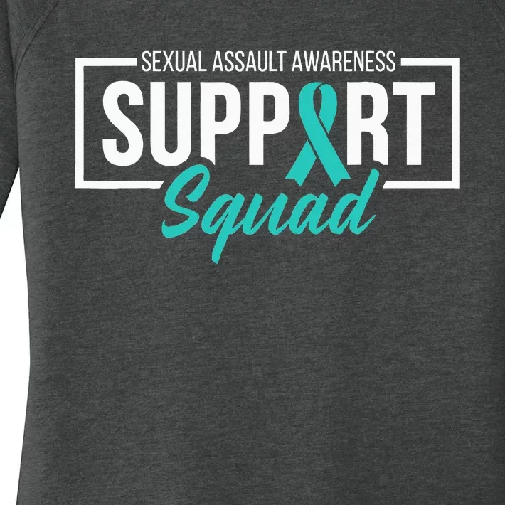 Sexual Assault Awareness Support Squad I Wear Teal Ribbon Women's Perfect Tri Tunic Long Sleeve Shirt