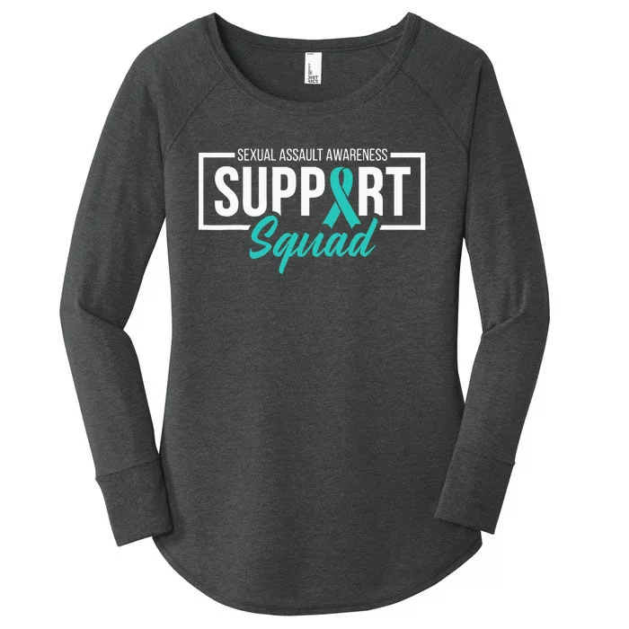 Sexual Assault Awareness Support Squad I Wear Teal Ribbon Women's Perfect Tri Tunic Long Sleeve Shirt