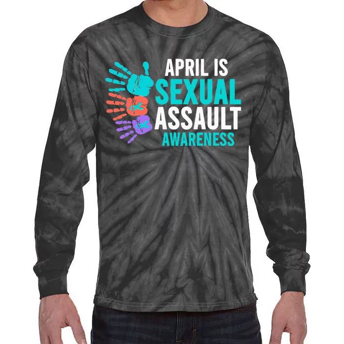 Sexual Assault Awareness Month Sexual Assault Awareness Tie-Dye Long Sleeve Shirt