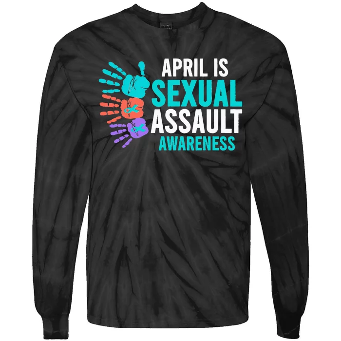 Sexual Assault Awareness Month Sexual Assault Awareness Tie-Dye Long Sleeve Shirt