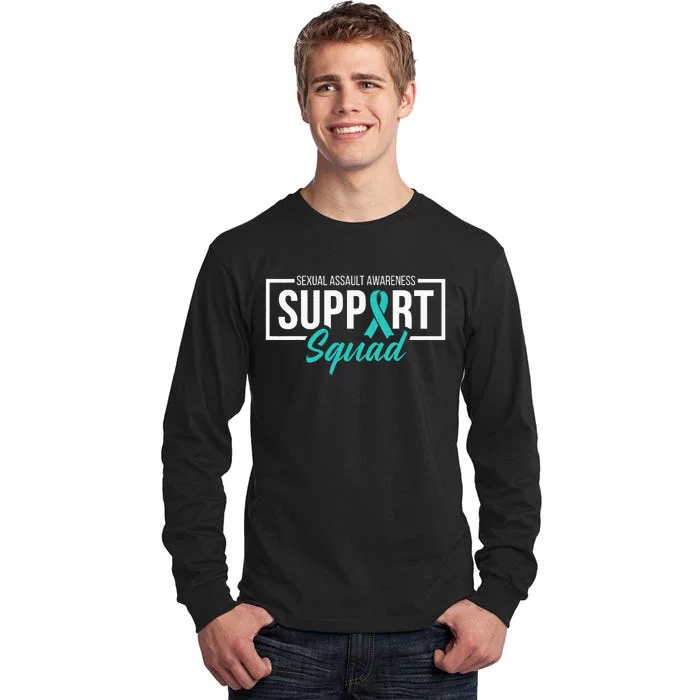 Sexual Assault Awareness Support Squad I Wear Teal Ribbon Tall Long Sleeve T-Shirt