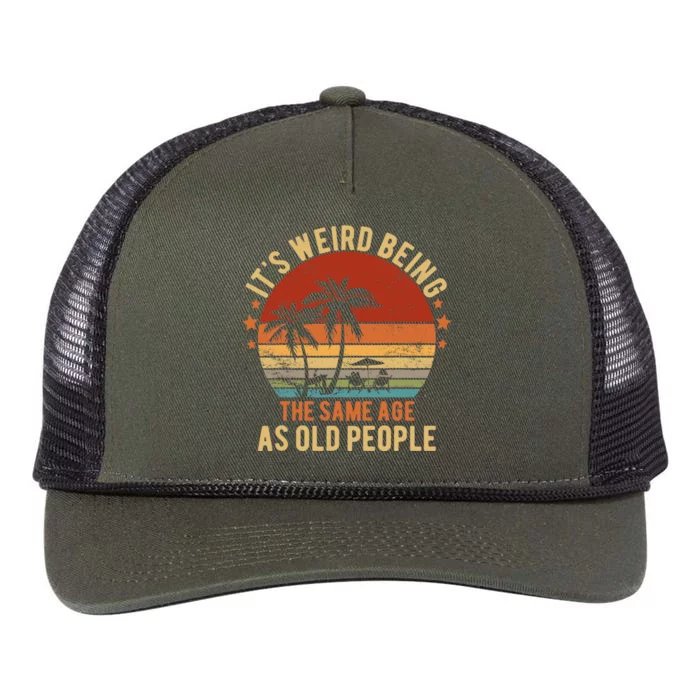 Same Age As Old People Funny Old People Retro Rope Trucker Hat Cap