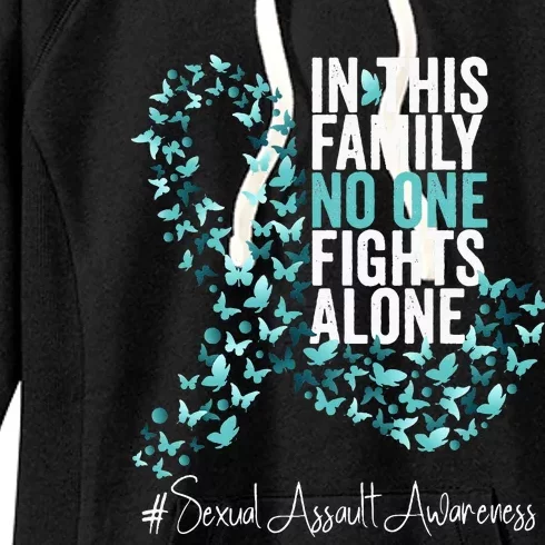 Sexual Assault Awareness Month Teal Ribbon Women's Fleece Hoodie