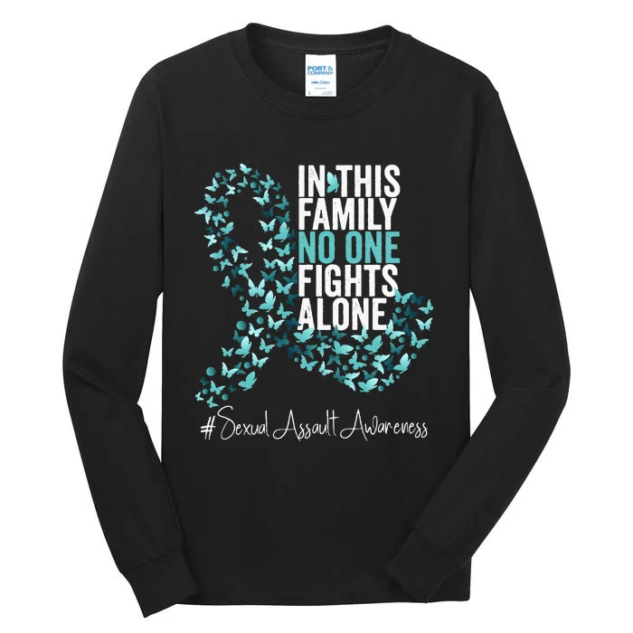 Sexual Assault Awareness Month Teal Ribbon Tall Long Sleeve T-Shirt