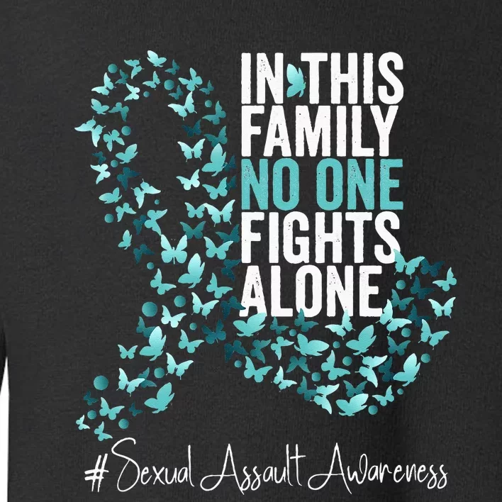 Sexual Assault Awareness Month Teal Ribbon Toddler Sweatshirt