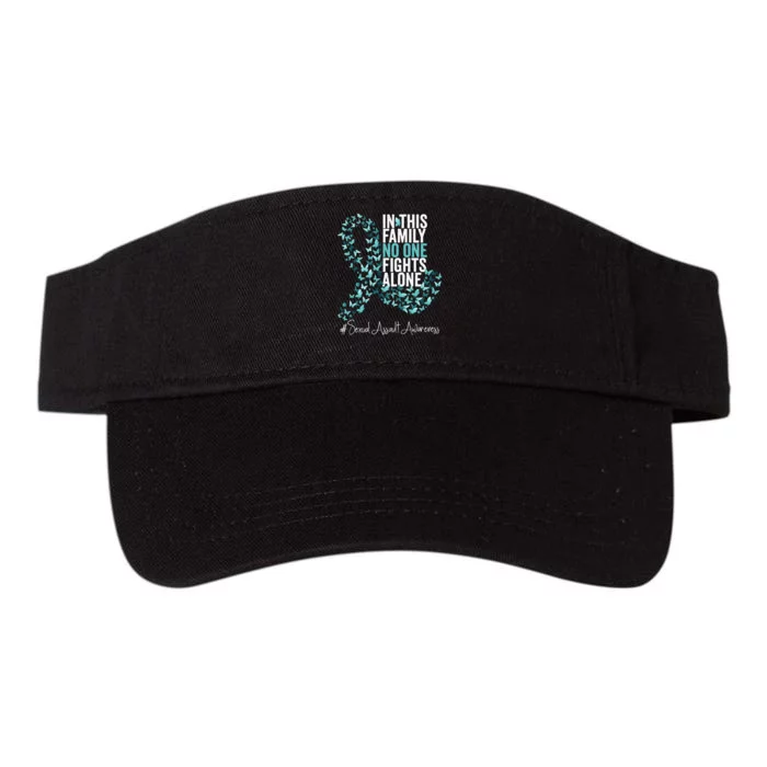 Sexual Assault Awareness Month Teal Ribbon Valucap Bio-Washed Visor