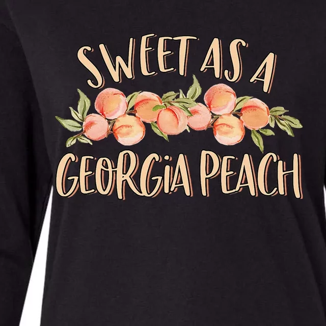 Sweet As A Georgia Peach Cute Funny Southern Georgia Womens Cotton Relaxed Long Sleeve T-Shirt