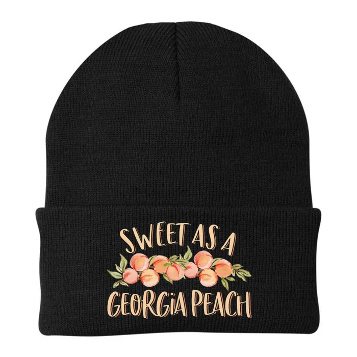 Sweet As A Georgia Peach Cute Funny Southern Georgia Knit Cap Winter Beanie