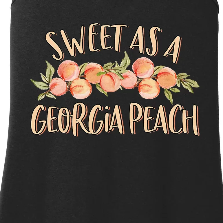 Sweet As A Georgia Peach Cute Funny Southern Georgia Ladies Essential Tank