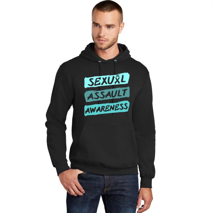 Sexual Assault Awareness Teal Ribbon Tall Hoodie