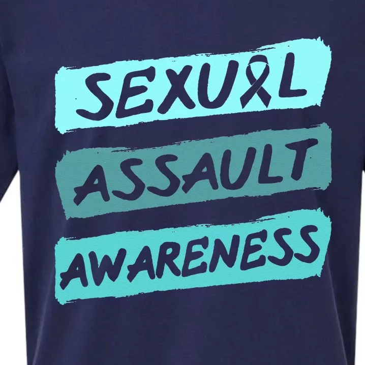 Sexual Assault Awareness Teal Ribbon Sueded Cloud Jersey T-Shirt