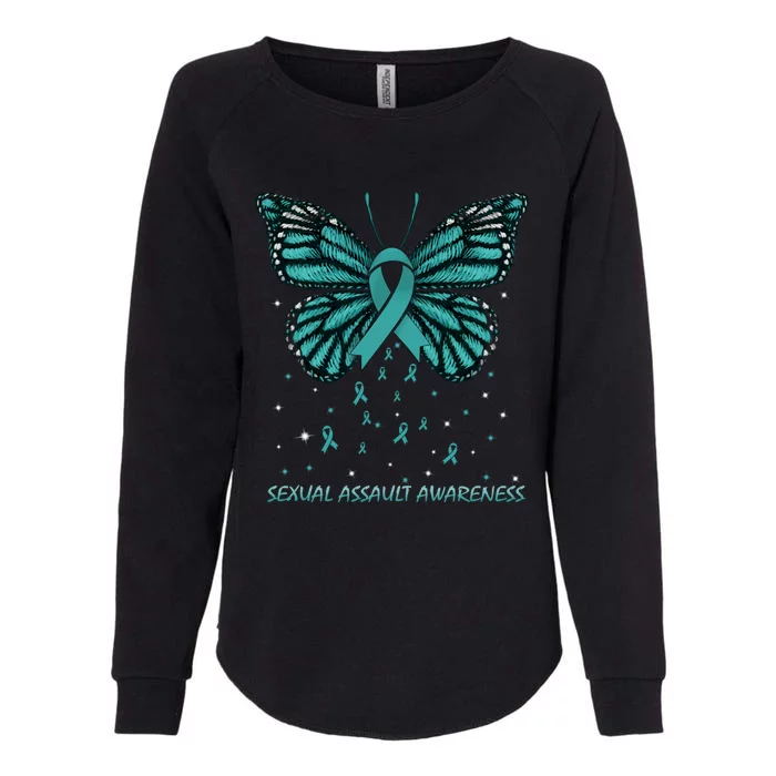 Sexual Assault Awareness Butterfly Funny Gift Womens California Wash Sweatshirt