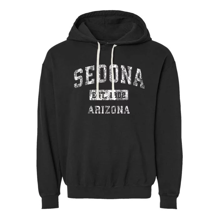 Sedona Arizona Az Vintage Established Sports Garment-Dyed Fleece Hoodie