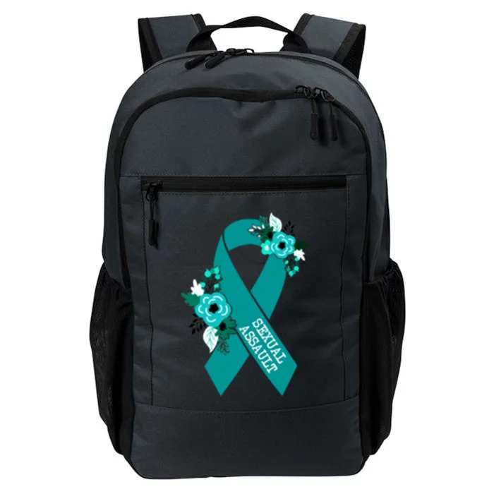 Sexual Assault Awareness Floral Teal Ribbon Awareness Gift Funny Gift Daily Commute Backpack