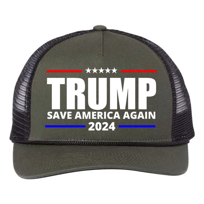 Save America Again Trump 2024 Political Retro Rope Trucker Hat Cap