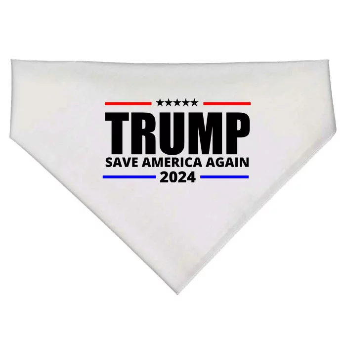 Save America Again Trump 2024 Political USA-Made Doggie Bandana