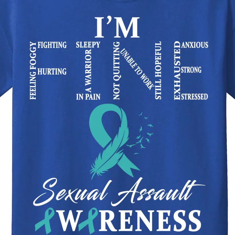 Sexual Assault Awareness Im Fine Cute Gift Kids T-Shirt