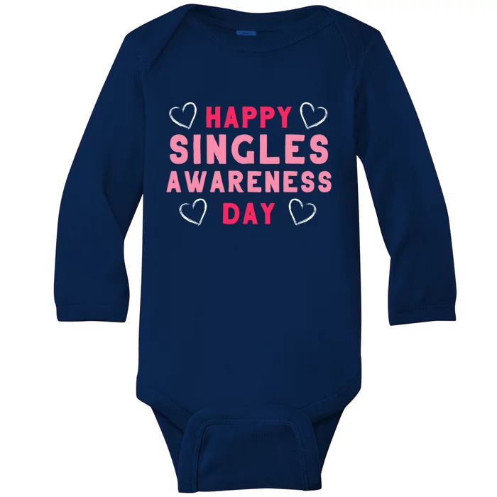 Singles Awareness Anti Valentines Day Gift Design Great Gift Baby Long Sleeve Bodysuit