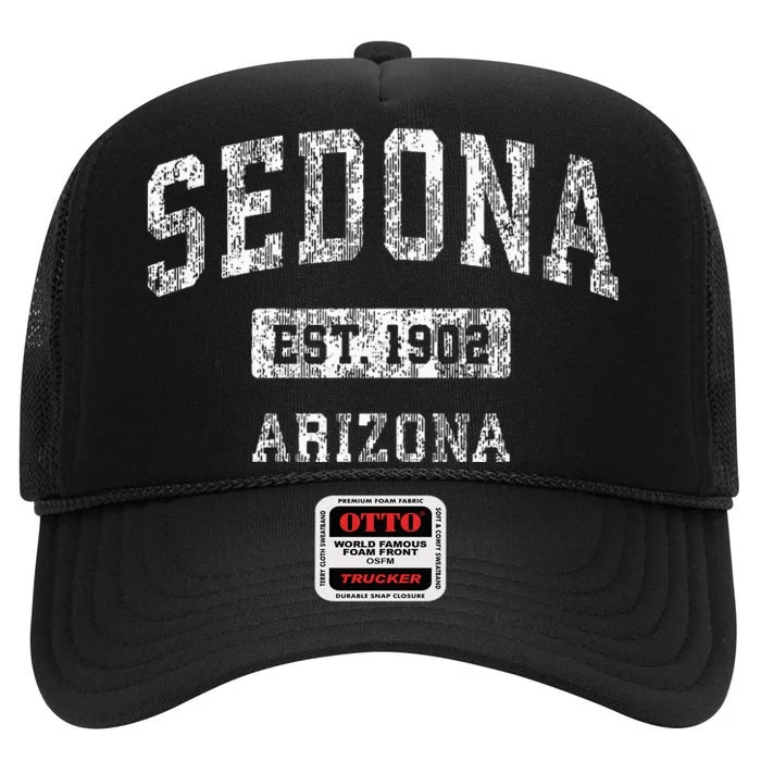 Sedona Arizona Az Vintage Sports Established High Crown Mesh Trucker Hat