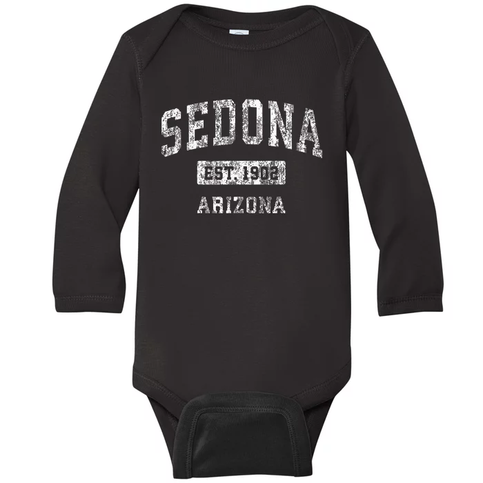 Sedona Arizona Az Vintage Sports Established Baby Long Sleeve Bodysuit