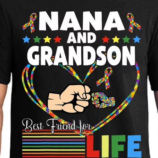 Supportive Autism Awareness Nana And Grandson Pajama Set