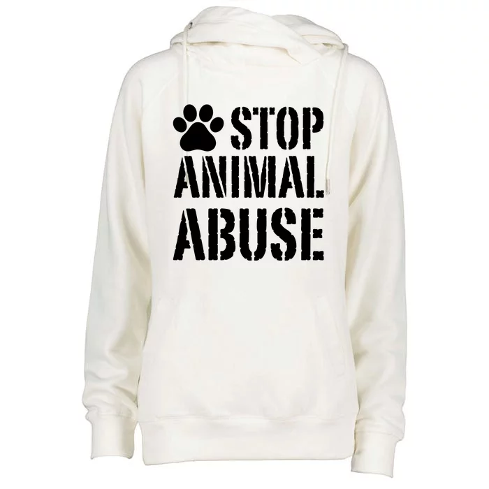 Stop Animal Abuse Stop Violence Against Animal Womens Funnel Neck Pullover Hood