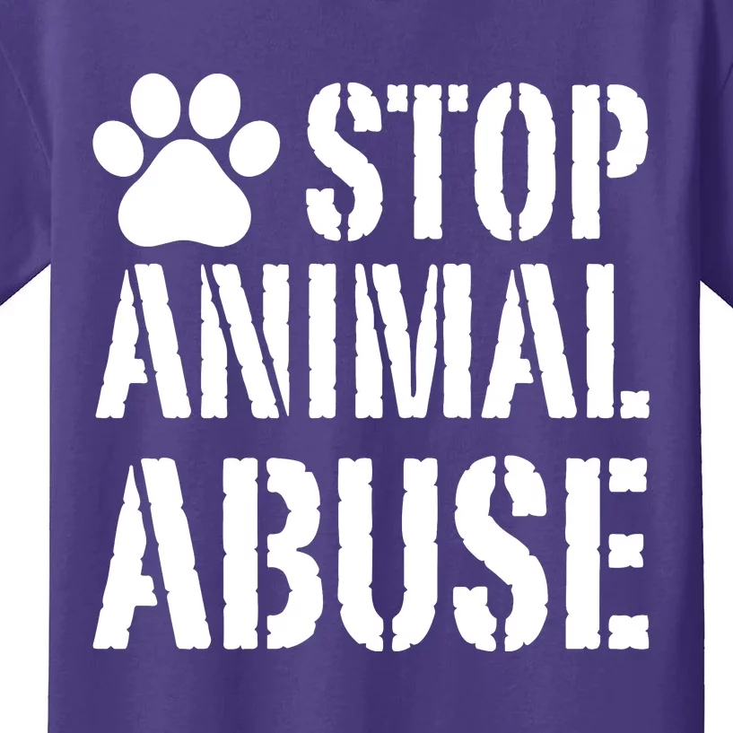 Stop Animal Abuse Stop Violence Against Animal Kids T-Shirt