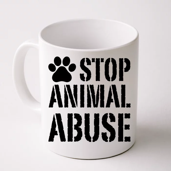 Stop Animal Abuse Stop Violence Against Animal Front & Back Coffee Mug