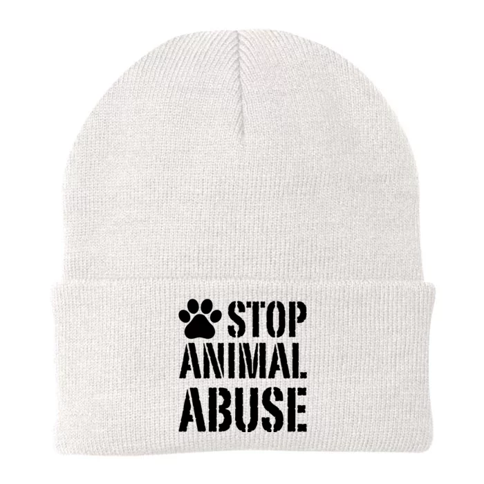 Stop Animal Abuse Stop Violence Against Animal Knit Cap Winter Beanie