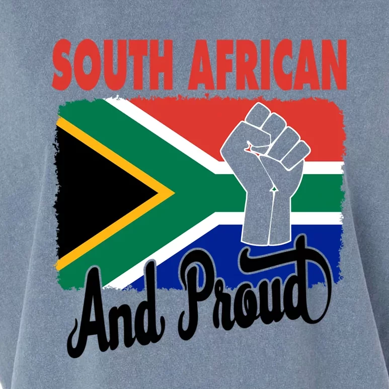 South African And Proud Love South Africa Flag Garment-Dyed Women's Muscle Tee