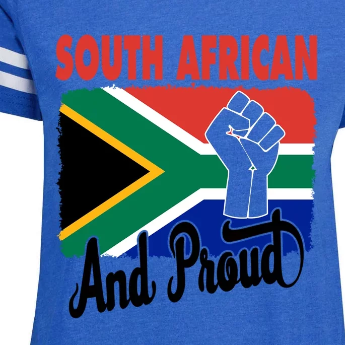 South African And Proud Love South Africa Flag Enza Ladies Jersey Football T-Shirt