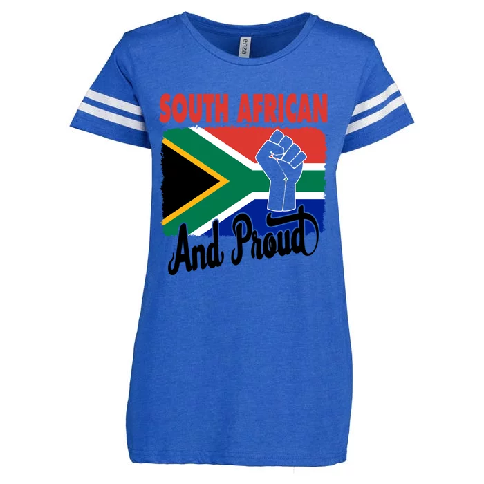 South African And Proud Love South Africa Flag Enza Ladies Jersey Football T-Shirt