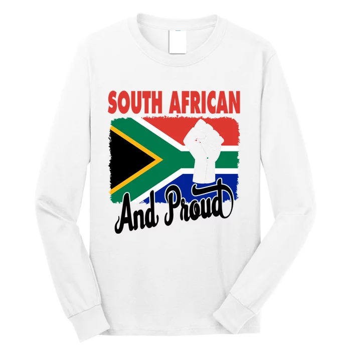 South African And Proud Love South Africa Flag Long Sleeve Shirt