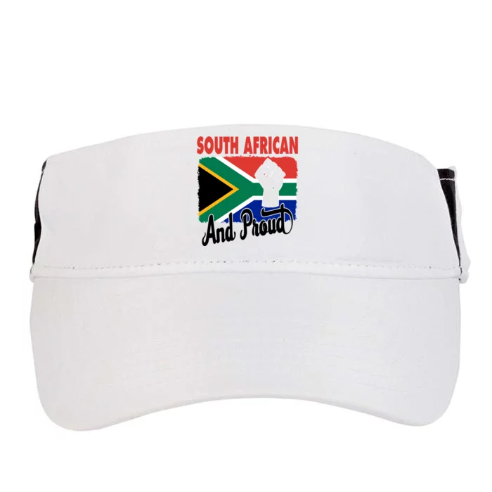 South African And Proud Love South Africa Flag Adult Drive Performance Visor