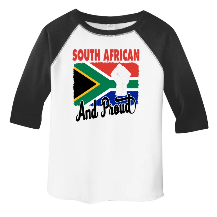 South African And Proud Love South Africa Flag Toddler Fine Jersey T-Shirt