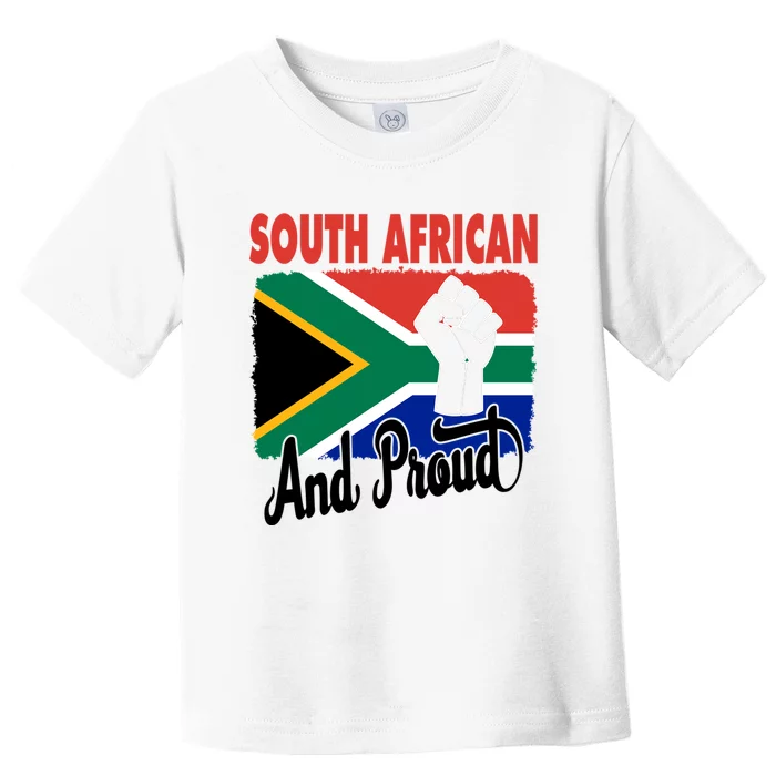 South African And Proud Love South Africa Flag Toddler T-Shirt