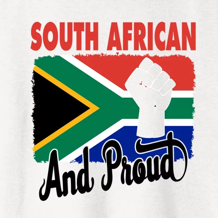 South African And Proud Love South Africa Flag Women's Crop Top Tee