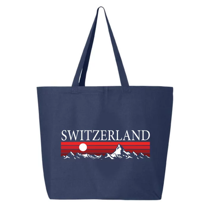 Swiss Alps And Red Sunset Switzerland Mountains 25L Jumbo Tote