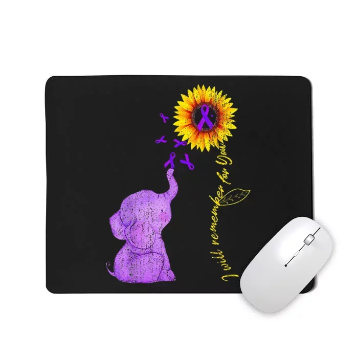 Sunflower Alzheimer Awareness I Will Remember For You TAwa Mousepad