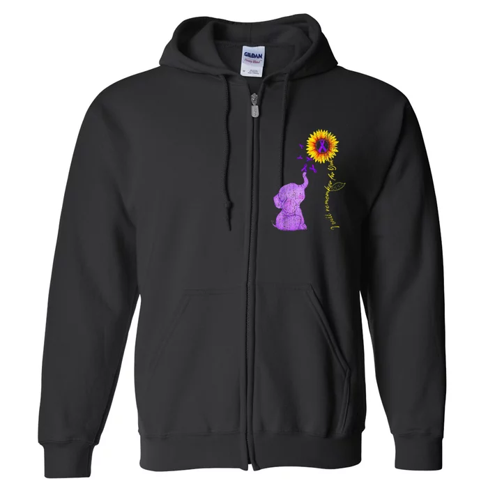 Sunflower Alzheimer Awareness I Will Remember For You TAwa Full Zip Hoodie