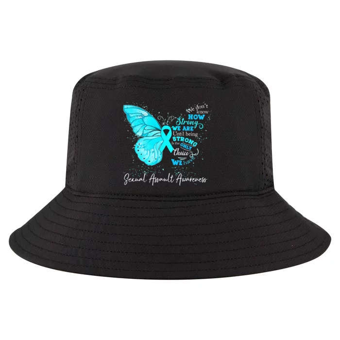 Sexual Assault Awareness Teal Ribbon Butterfly Cool Comfort Performance Bucket Hat