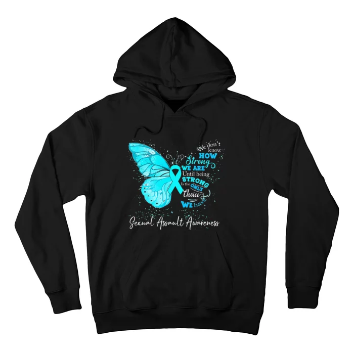 Sexual Assault Awareness Teal Ribbon Butterfly Hoodie