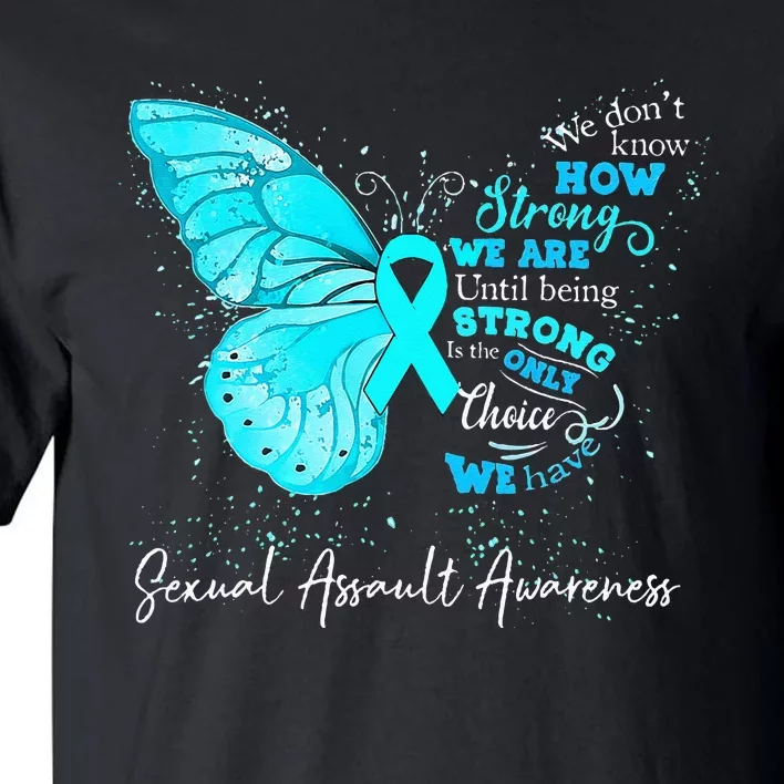 Sexual Assault Awareness Teal Ribbon Butterfly Tall T-Shirt