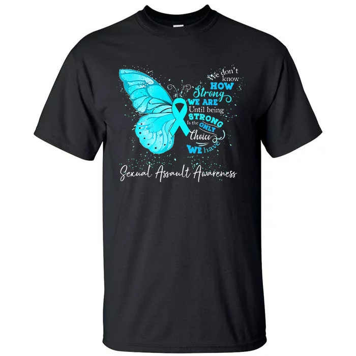 Sexual Assault Awareness Teal Ribbon Butterfly Tall T-Shirt