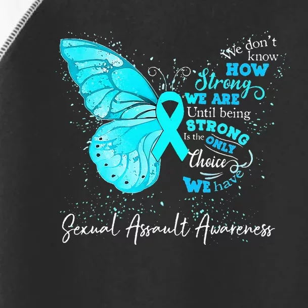 Sexual Assault Awareness Teal Ribbon Butterfly Toddler Fine Jersey T-Shirt