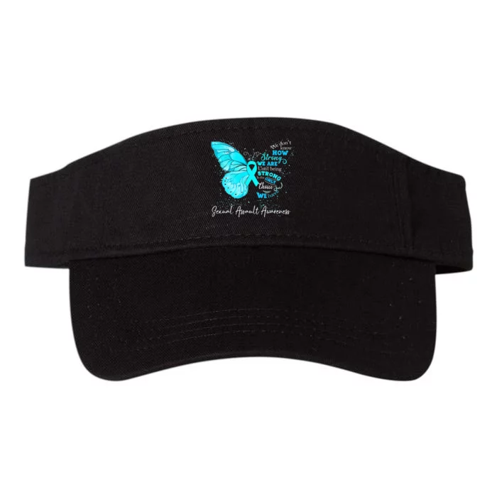 Sexual Assault Awareness Teal Ribbon Butterfly Valucap Bio-Washed Visor