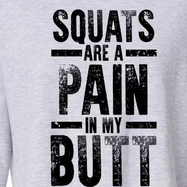 Squats Are A Pain In My Butt Funny Fitness Gym Lovers Great Gift Cropped Pullover Crew